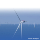 a wind turbine in the ocean