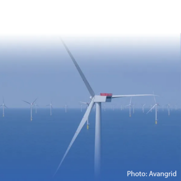 a wind turbine in the ocean