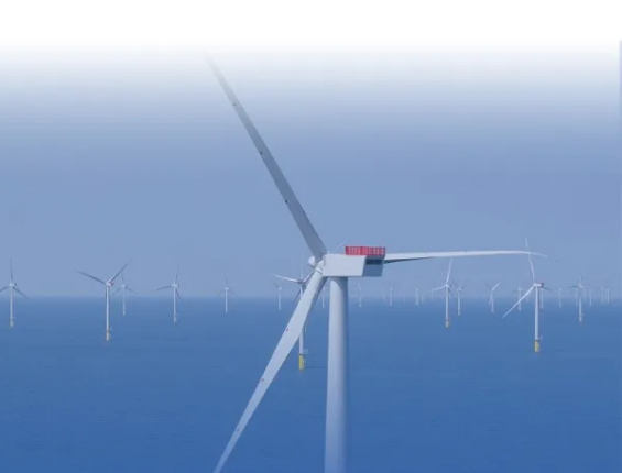 a wind turbine in the ocean