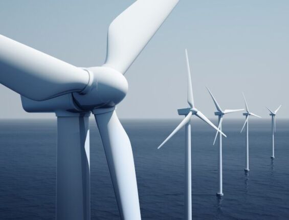 wind turbines in the ocean